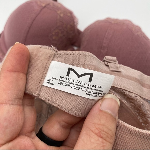 Maidenform Ambrielle Bundle Lot Set Of 2 Lace Push Up Bras Pink Size 36C (NWT) - Picture 3 of 10
